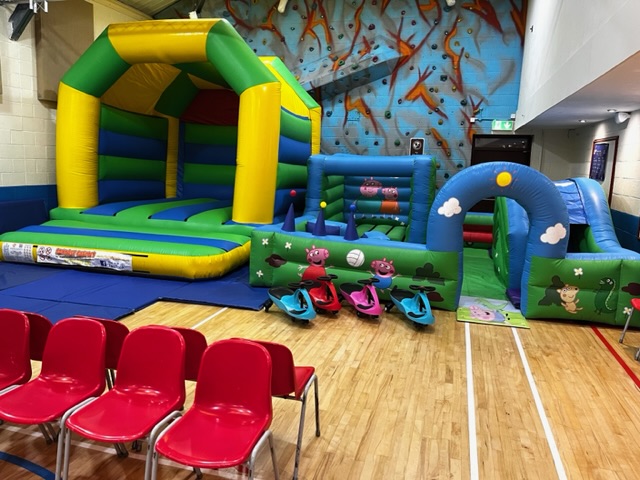 Bouncy castles at a party in Telford